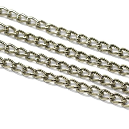 1 Mtr, 7x5mm Nickel Metal Chain-Nickel / Iron