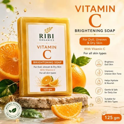 Ribi Organics  Soaps Vitamin C Brightening Soap | For Dull, Uneven and Dry Skin | With Vitamin C, For all skin types