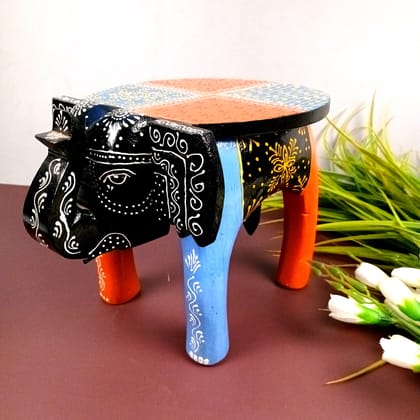 Wooden Stool - Elephant Design | Elephant Table - For Placing Small Pots & Tea Lights - For Home, Living Room Decor & Gifts - 8 Inch-Design 1