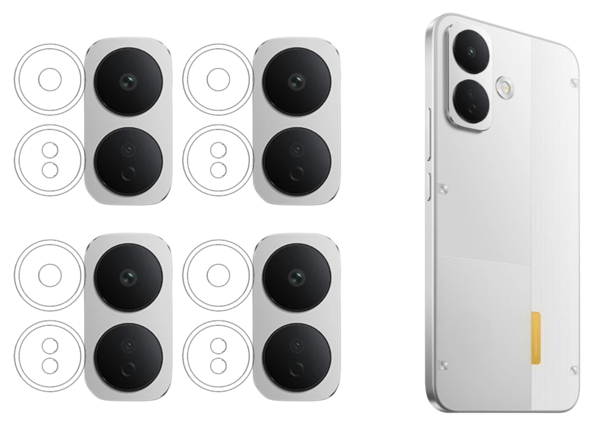 ISAAK Back Camera Lens Protector compatible for Poco X8 5G (Pack of 4)