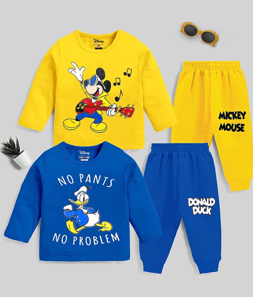 Kuchipoo Pack of 2 Girls Cotton Blend Nightsuit Set ( Multicolor )