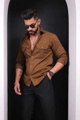Brown Double Pocket Full Sleeve Shirt Brown Double Pocket Full Sleeve Shirt
