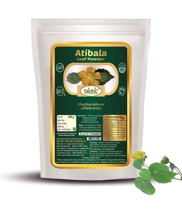 Biotic Atibala Leaf Powder (Abutilon indicum) Thuthi Churna Kangi Powder 200 gm