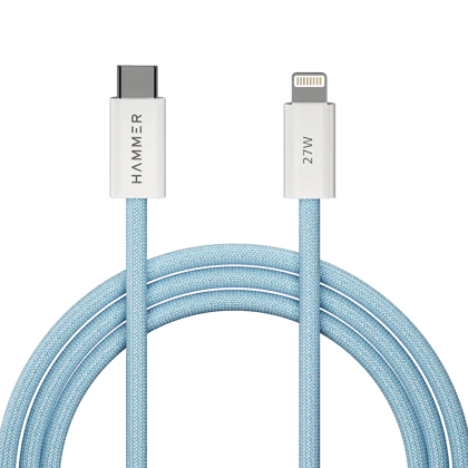 Hammer 27W Fast Charging Type-C to Lightning Cable with 8 pins, pure copper for all Apple Devices(Inc iPad)