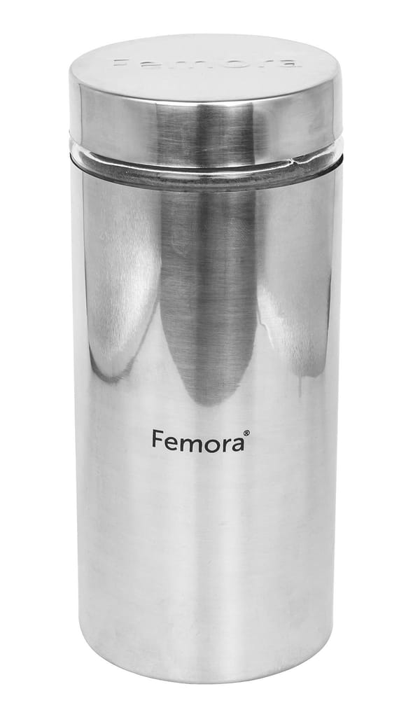 Femora Femora Glass Window Jars for Kitchen Storage Kitchen Storage Jars with Glass Window, 1300 ml, Set of 2