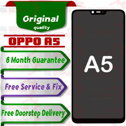 Oppo A5 Combo LCD with Touch Screen for A5  Black (display glass combo folder)