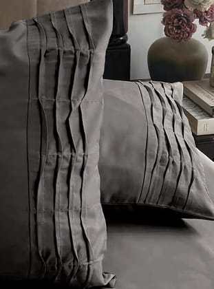 300TC - King size Solid Bedsheet Set (Grey)-KING / GREY