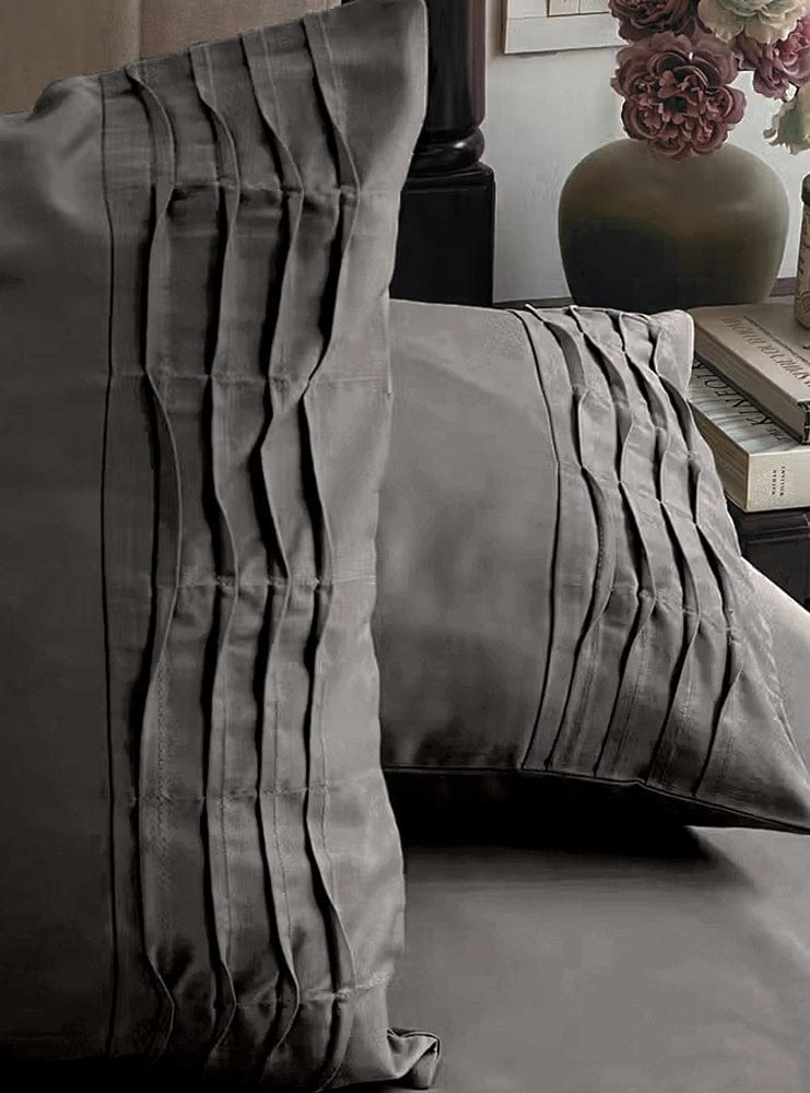 300TC - King size Solid Bedsheet Set (Grey)-KING / GREY