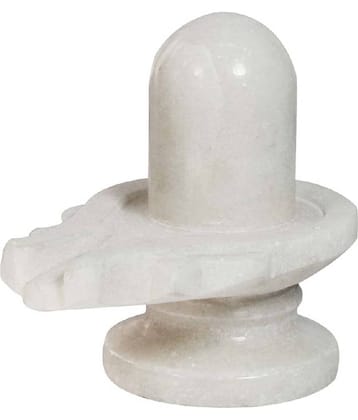 Astrodidi White Marble Shivling Shiva Lingam For Home Pooja Purpose Decorative Showpiece