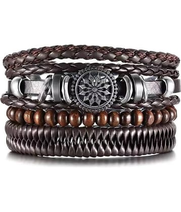 FASHION FRILL Black Bracelet ( Pack of 4 )