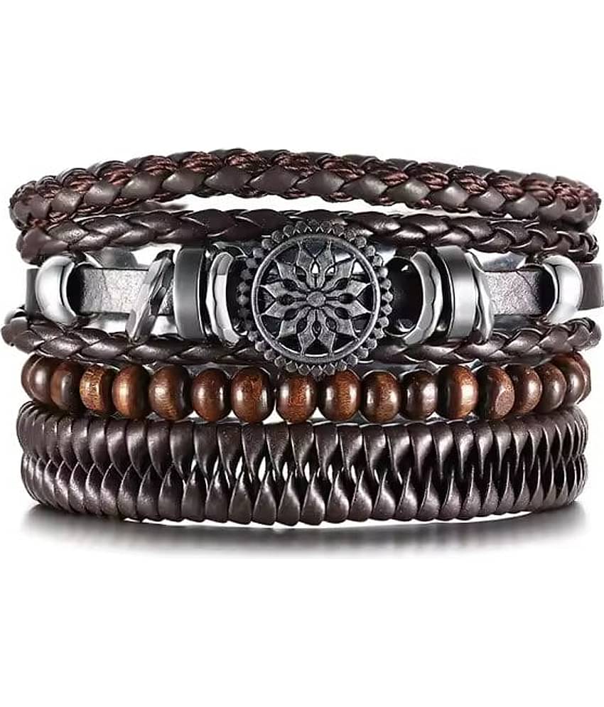 FASHION FRILL Black Bracelet ( Pack of 4 )