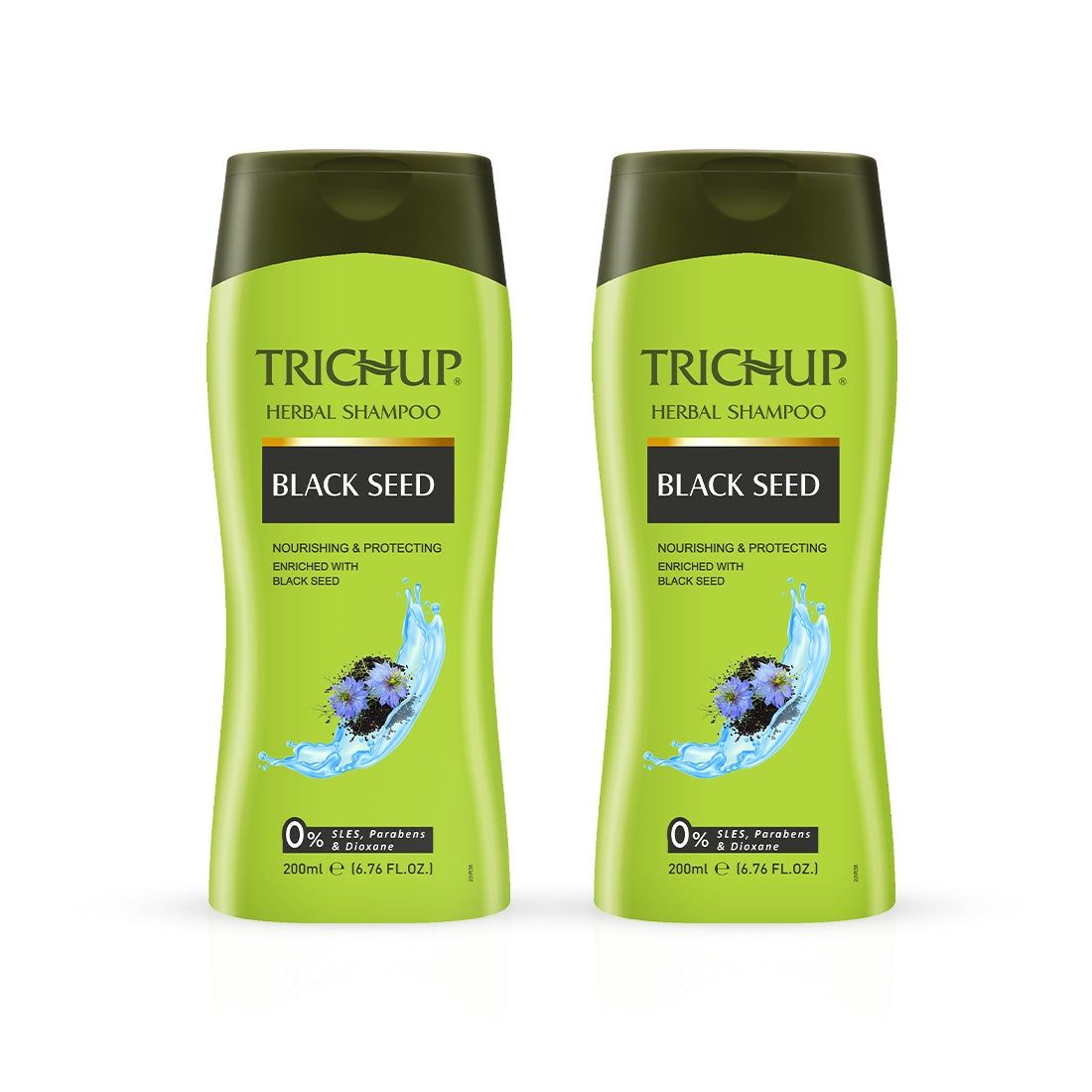 Trichup Black Seed Herbal Shampoo – 200 ml × 2 Pack (Herbal Nourishing Shampoo with Black Seed Oil)