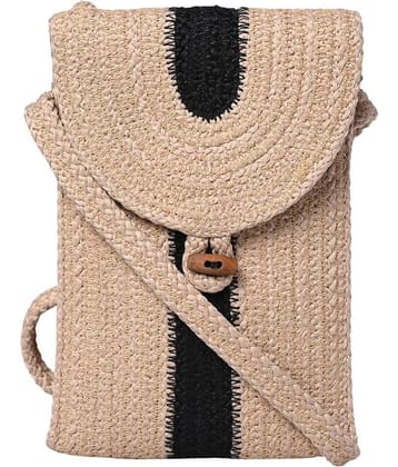 ENSAC Sling Bag Jute Set of 1 ( Beige )