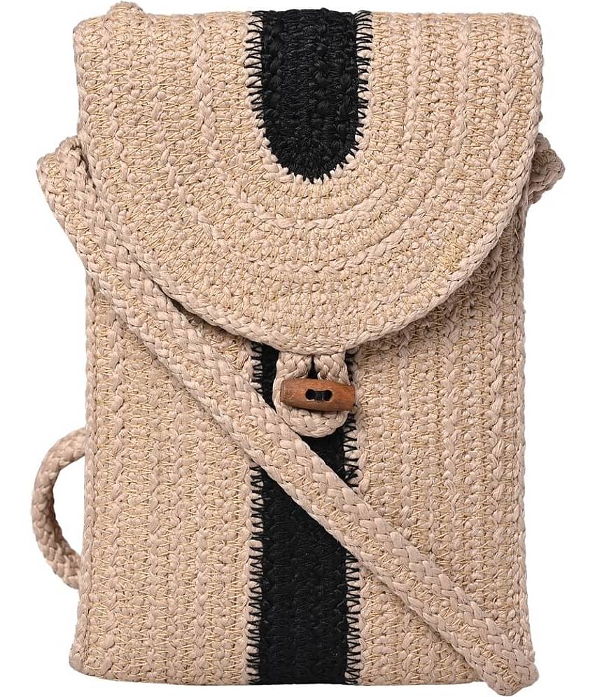 ENSAC Sling Bag Jute Set of 1 ( Beige )
