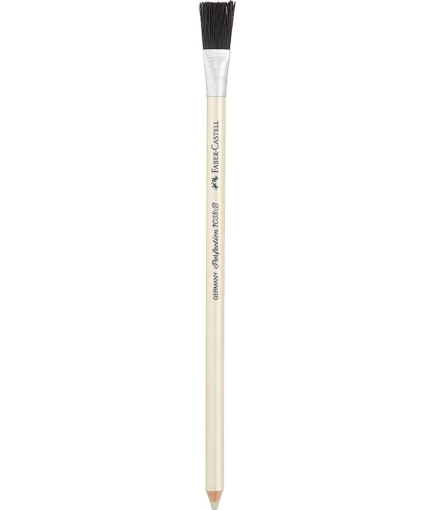 FABER CASTELL PERFECTION ERASER PENCIL WITH WHITE ERASER AND BRUSH  PACK OF 3