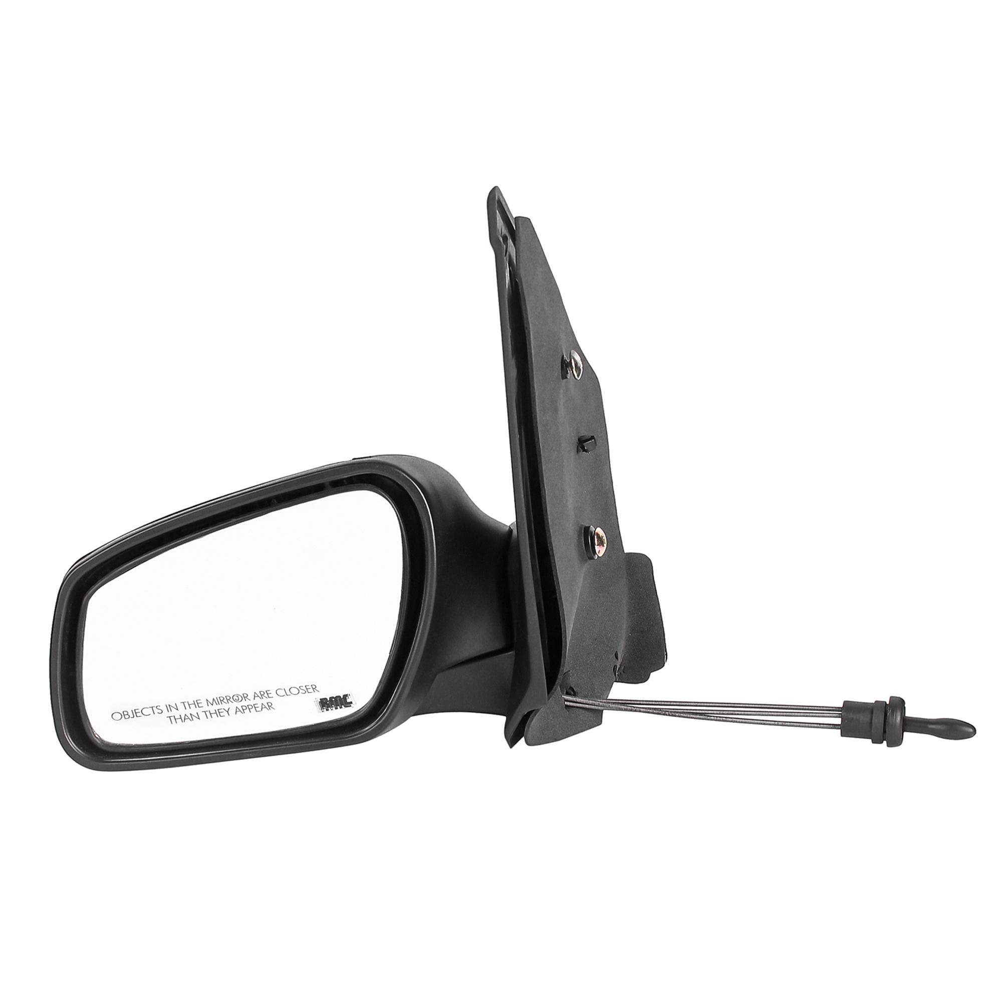 RMC Car side mirror suitable for Figo with lever (2010-2015) (ABS & Glass) | Non Auto Fold | manually operated (Black) LEFT SIDE (PASSENGER SIDE)