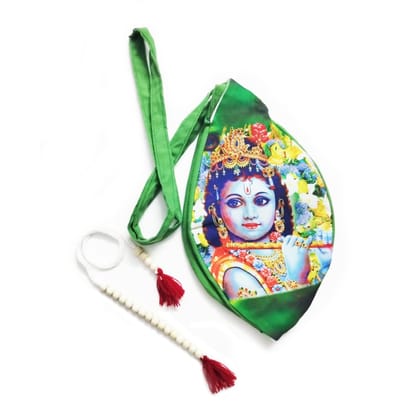 MAYAPURI Printed Cotton Japa Bag/Chanting Bag with Sakshi Mala Counter