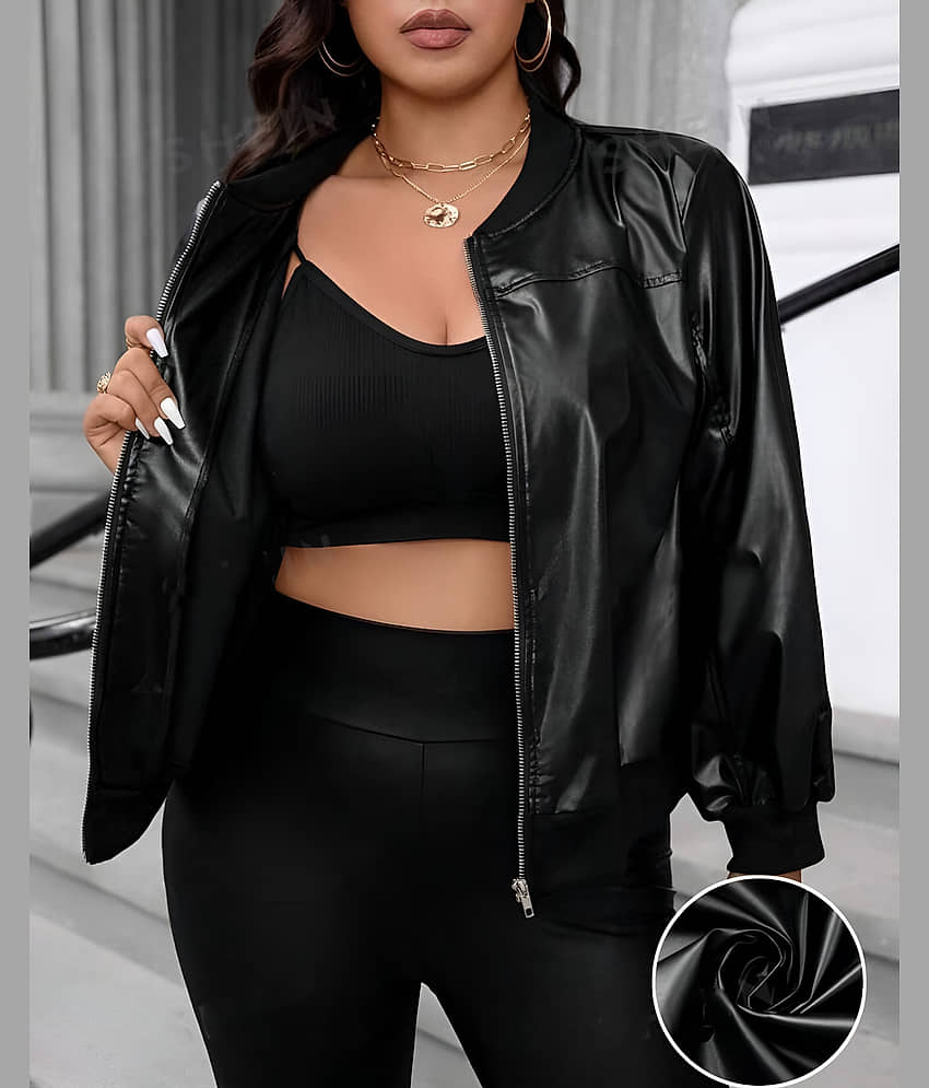 PLUS PARADISE Women Regular Jacket ( Black )