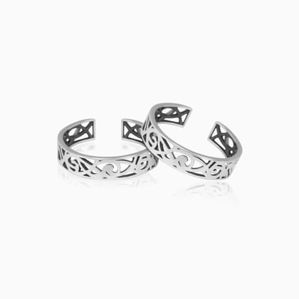 Oxidised Silver Lace Toe Ring