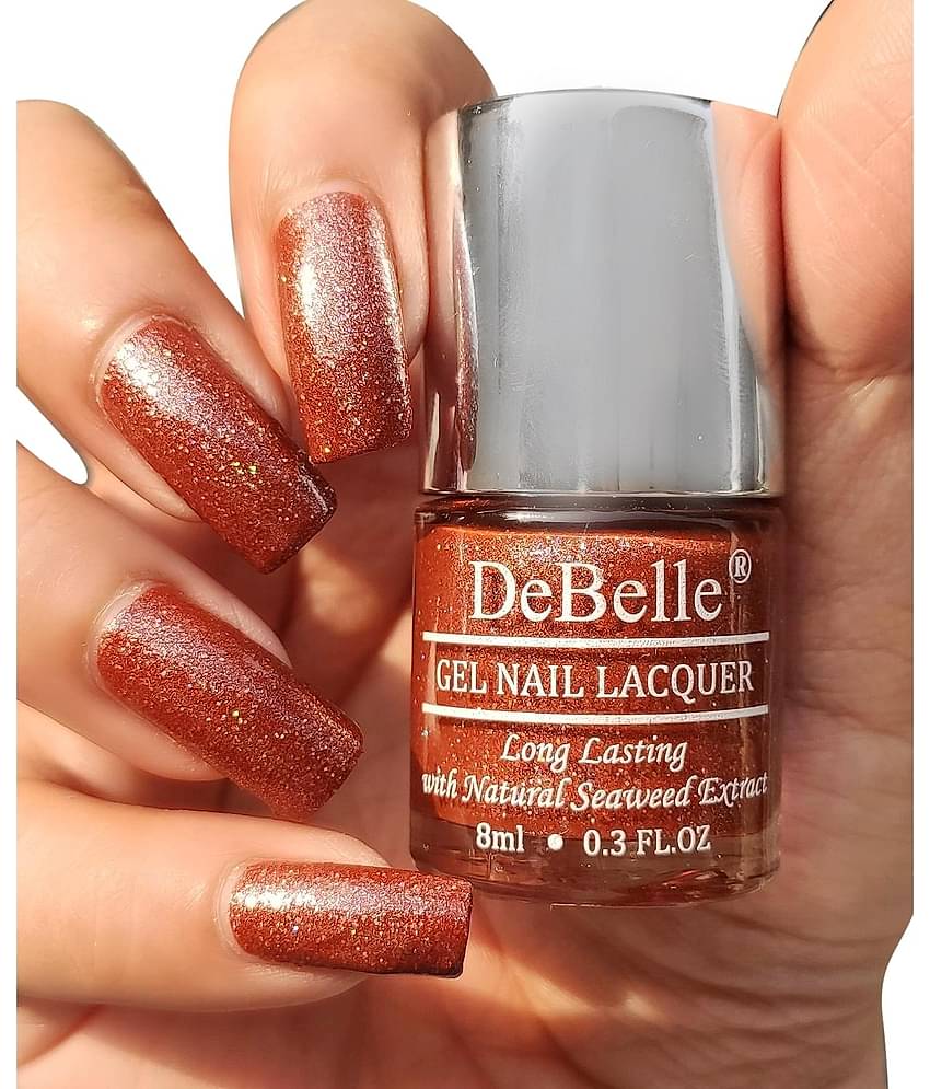 DeBelle Brown Glitter Nail Polish 8 ( Pack of 1 )