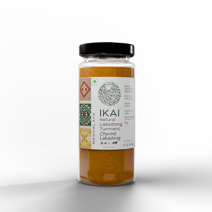 IKAI Natural Lakadong Turmeric | 8 % Curcumin Content | Regional Specialty - Meghalaya | 100g