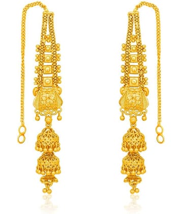 LUV FASHION Golden Ear Chain Earrings ( Pack of 1 )