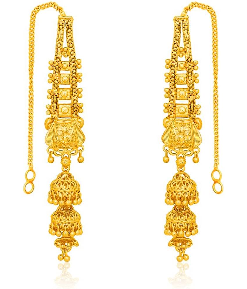 LUV FASHION Golden Ear Chain Earrings ( Pack of 1 )