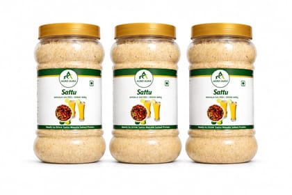 AGRO AURA Masala Sattu Salted Powder Ready to Drink Premix Rich in Protein Aids Digestion Low Glycemic Index Pack of 3