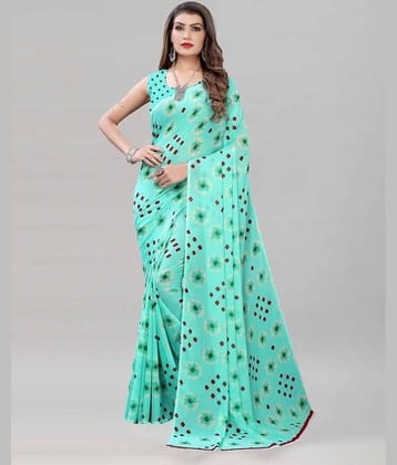 Kanooda Prints Georgette Printed With Unstitched Blouse Piece ( Navy Blue )