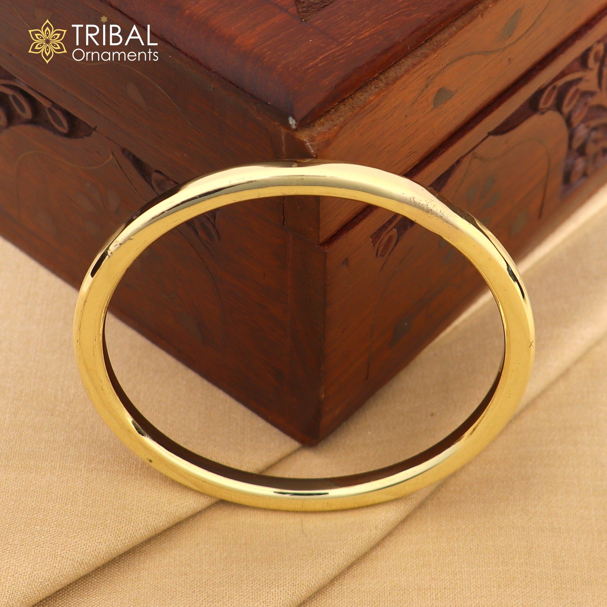 Ashtdhatu kada round tube design customized plain shiny bangle kada unisex jewelry nsk941