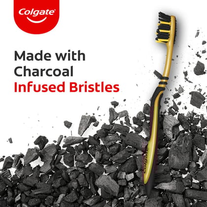 Colgate Zigzag Charcoal Medium Bristle Toothbrush - 1 Pc