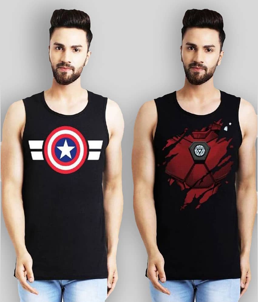 Leotude Pack of 2 Cotton Blend Regular Fit Men's T-Shirt ( Multicolor )