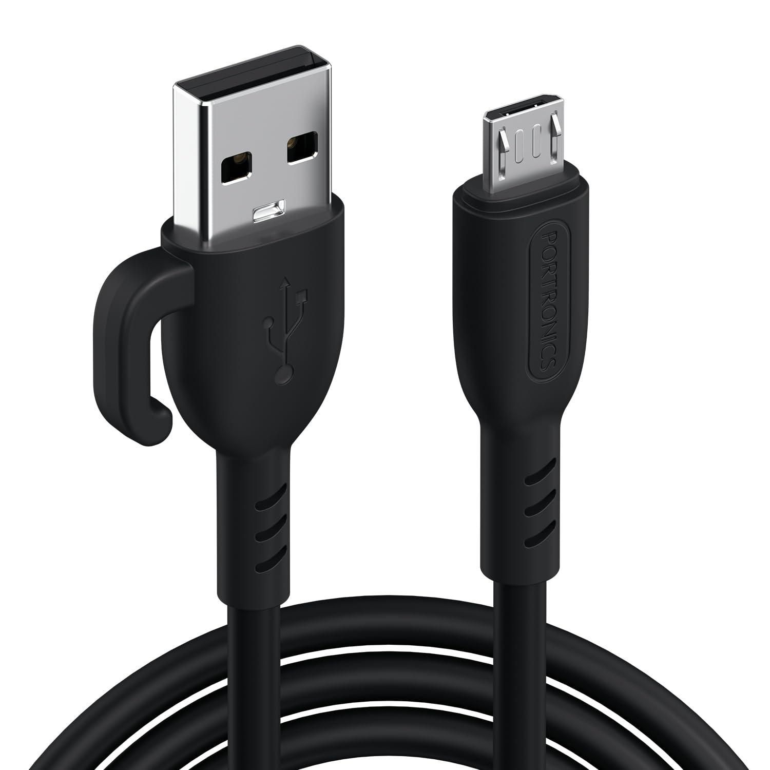 Portronics Konnect Core 3 USB-A to Micro Fast Charging Cable for Smartphones (Black)