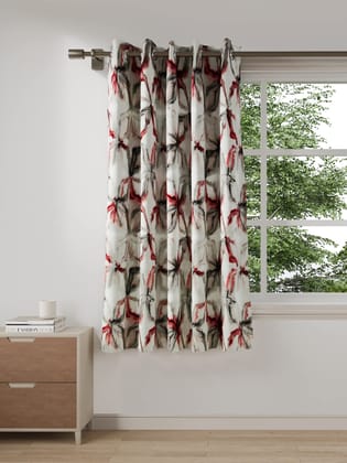 DDECOR - 100% PolyesterGeometric PatternWindow 5 Ft|135 CM X 160 CM| - Red