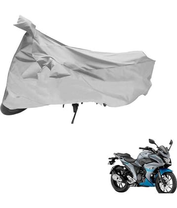 AutoRetail Dust Proof Two Wheeler Polyster Cover for Yamaha Fazer (Mirror Pocket, Silver Color)