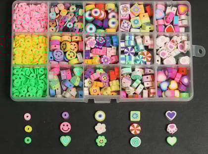 10 Pcs, 15 Style Handmade Polymer Clay Beads for DIY Jewelry Crafts Supplies 6x1mm-Polymer Clay