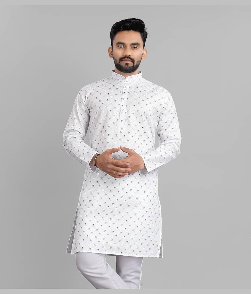 Nofilter Navy Cotton Blend Men's Regular Kurta ( Pack of 1 )