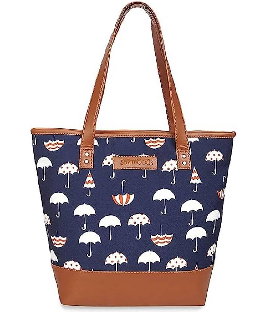 SAKWOODS Tote Bag Canvas Set of 1 ( Blue )