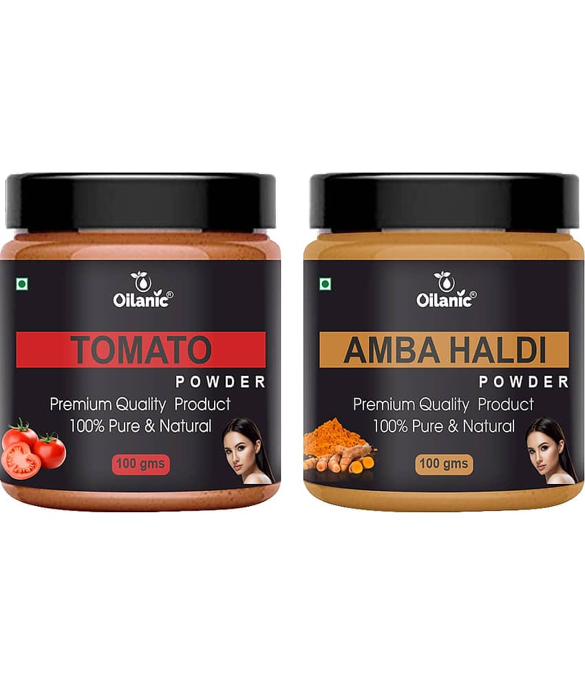 Oilanic 100% Pure Tomato Powder & Amba Haldi Powder For Skin Hair Mask 200 g Pack of 2