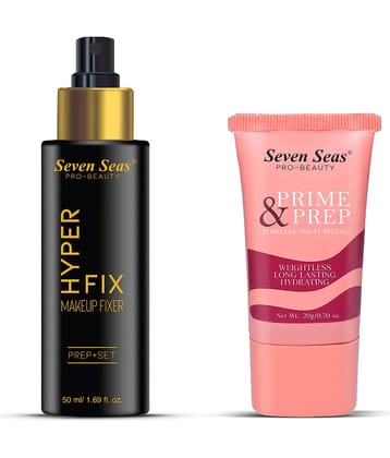 Seven Seas Prime & Prep Makeup Base Primer With Hyper Fix Makeup Fixer Prep + Set