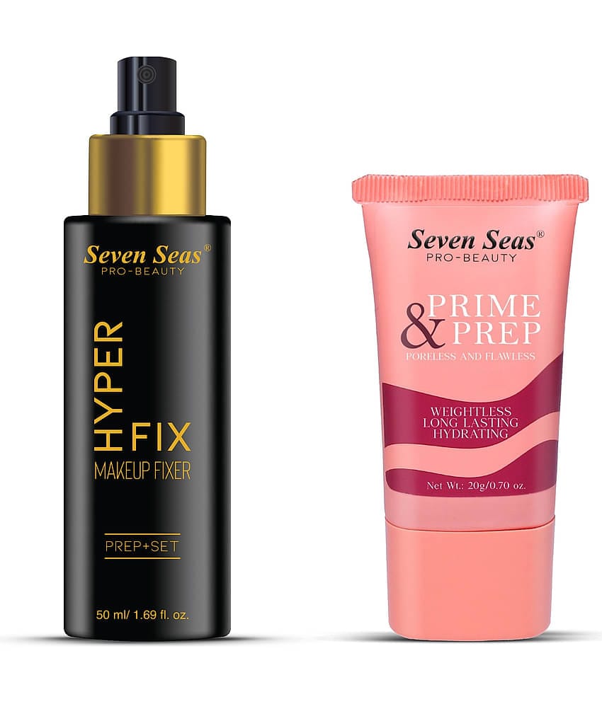 Seven Seas Prime & Prep Makeup Base Primer With Hyper Fix Makeup Fixer Prep + Set