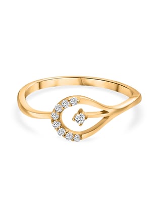 Lab Grown Shining Diamond Ring-10 / 9K / Yellow Gold