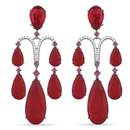 Marleigh - Red DOUBLET DANGLER EARRINGS