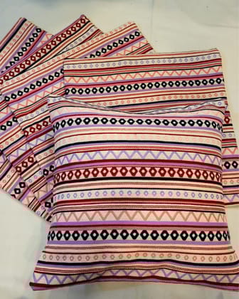 Khamma Ghani Cotton Timeless Multicolor Cushion Covers-12x12 (Set of 5)