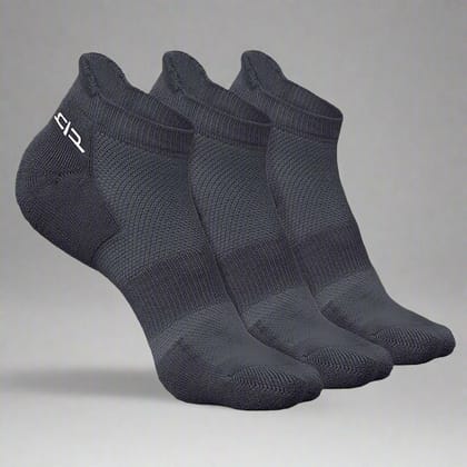 Heelium Bamboo Kids Ankle Socks - 3 Pairs-Age 3-5 Years / Dark Grey | Dark Grey | Dark Grey