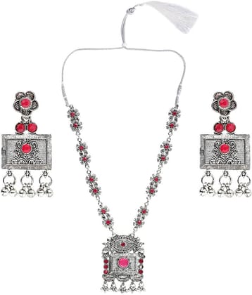 Sunhari Jewels Maroon German Necklace Set ( Pack of 1 )
