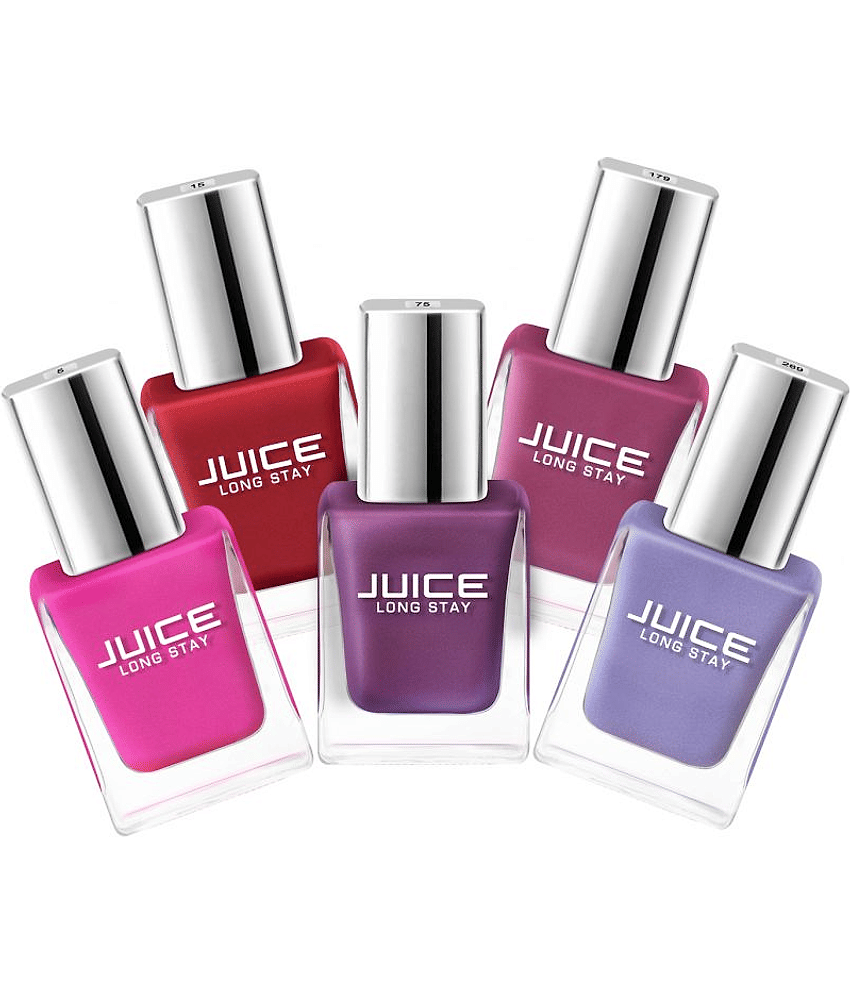 Juice Rose,Pink,Lavender,PinkRose,Pearly Nail Polish 05, 15, 75, 179, 269 Multi Glossy Pack of 5 55 mL
