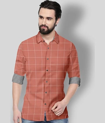 P&V - Red Cotton Blend Regular Fit Men's Formal Shirt ( Pack of 1 )