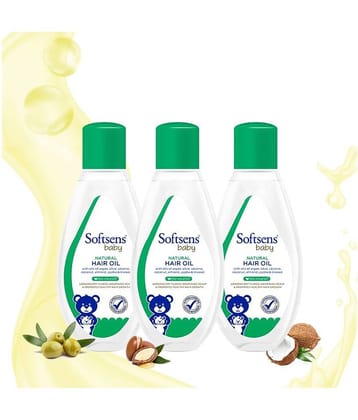 Softsens Baby Natural Hair Oil Enriched With Natural Oils of Argan 100ml, Pack of 3