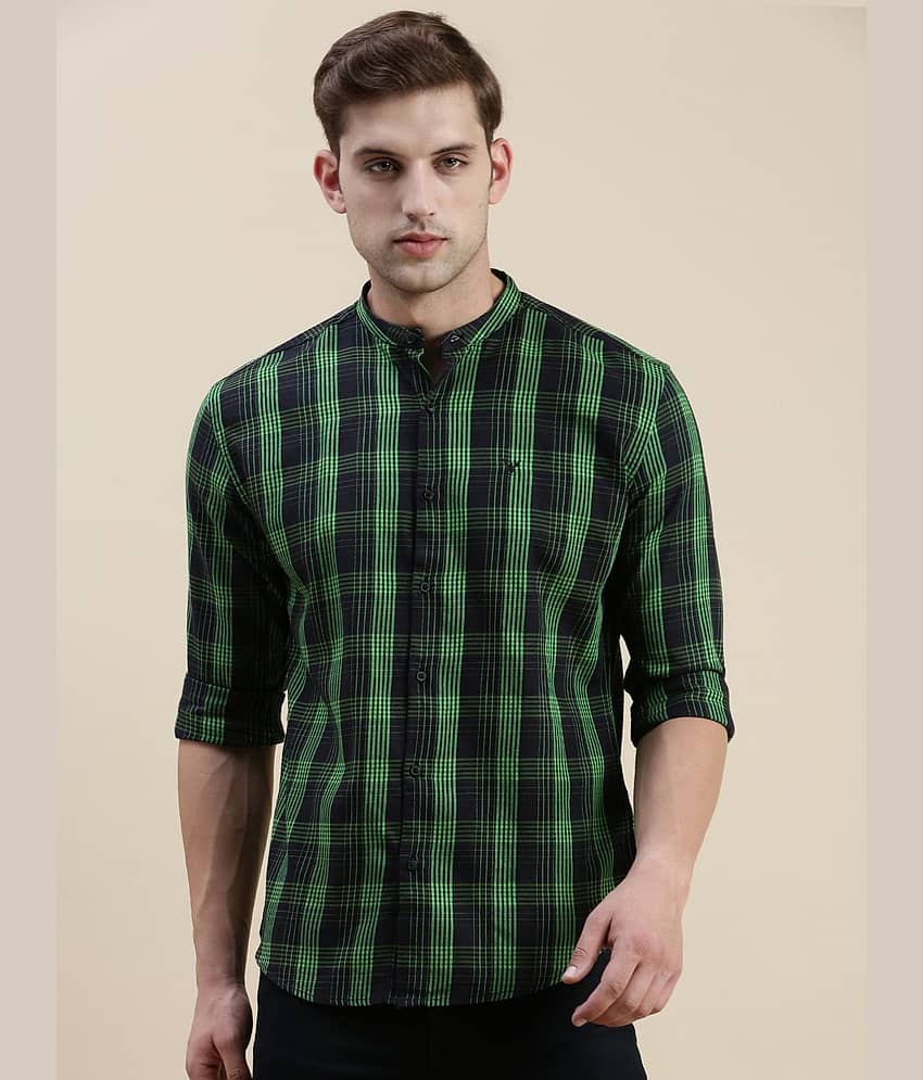 Showoff Cotton Blend Regular Fit Checks Full Sleeves Men's Casual Shirt - Black ( Pack of 1 )